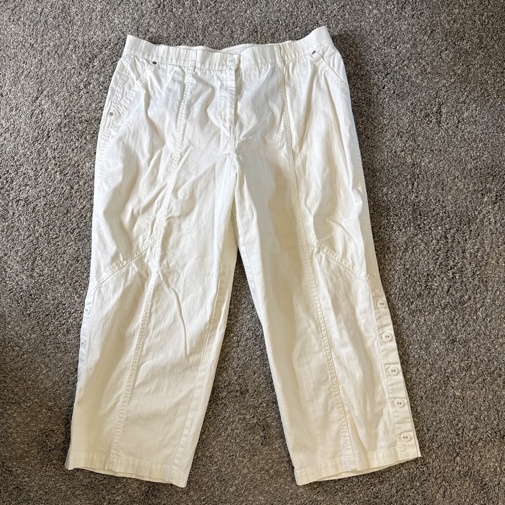 Multiples Women's Cropped Casual Pants White Size 14